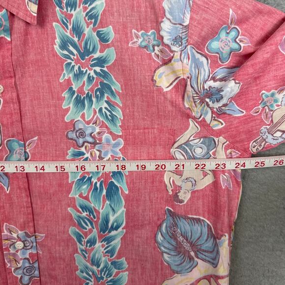 Vintage Reyn Spooner Hawaiian Camp Shirt Reverse Weave SZ L Ukulele Tropical - Picture 3 of 7